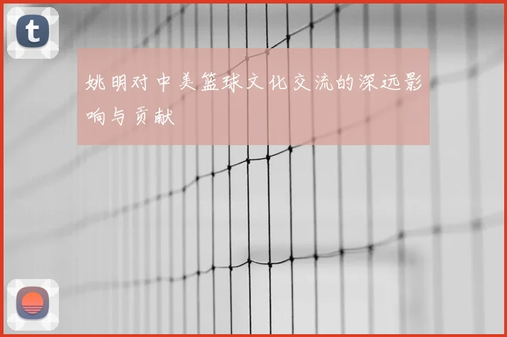 姚明对中美篮球文化交流的深远影响与贡献